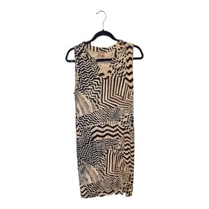 Chico's Geometric Black and Cream Mini Dress